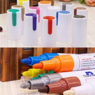 ปากกามาร์กเกอร์กันน้ํา 12 สีสําหรับรถยนต์