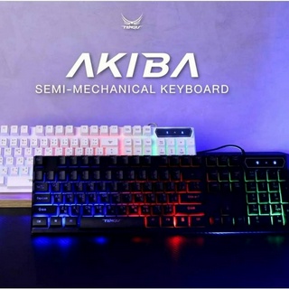 🔥พร้อมส่ง🔥 AKIBA Gaming Keyboard คีย์บอร์ดเกมมิ่งRGB  (Semi-Mechanical) by Tengu Gaming Gears เทนงุ​ภูต  คีย์บอร์ด