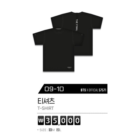 BTS The Wings Tour The Final Official T-shirt เสื้อยืด BTS ของแท้ Size 1