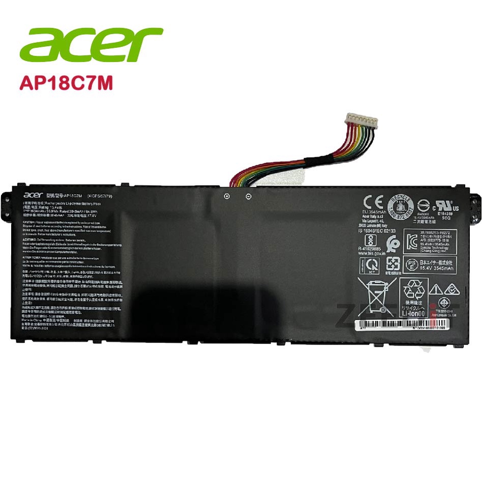 (ส่งฟรี ประกัน 1 ปี) แบตเตอรี่ Acer AP18C7M Acer Swift 5 SF514-54GT SP513-54N-546V SF313-52 ของแท้