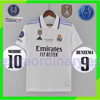 เสื้อกีฬาแขนสั้น ลายทีมฟุตบอล Real Madrid 2022