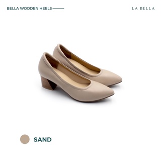 LA BELLA รุ่น BELLA WOODEN HEELS - SAND