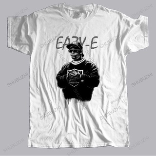 ROUND คอลูกเรือเสื้อยืดแขนสั้น ผ้าฝ้าย พิมพ์ลายกราฟฟิค Legends NWA Gangsta Rap Eazy E สีขาว สีเทา แฟชั่นฤดูร้อน สไตล์ฮิป