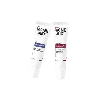 Exp 08/23 Acne-aid scar gel 10g / spot gel 10g เจลลบรอย เจลแต้มสิว แอคเน่เอด acneaid acne สิว รอยแผลเป็น ลบรอย รอยสิว vx