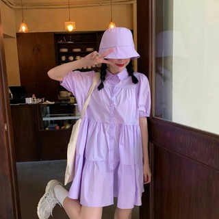 เดรสกระโปรง ผ้าทอเนื้อดีใส่สบาย