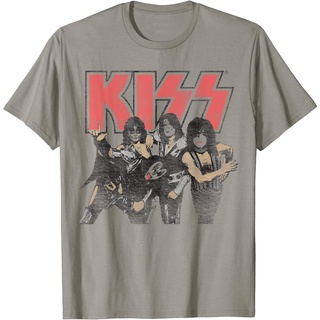 เสื้อยืดอินเทรนด์ผู้ชายอินเทรนด์ผู้หญิงเสื้อยืด พิมพ์ลายวง Kiss Shout it Out Loud PortraitS-3XL