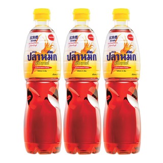 ปลาหมึก น้ำปลา สีเหลือง 700 มลx3 ขวด Yellow fish sauce squid 700ml x3 bottles