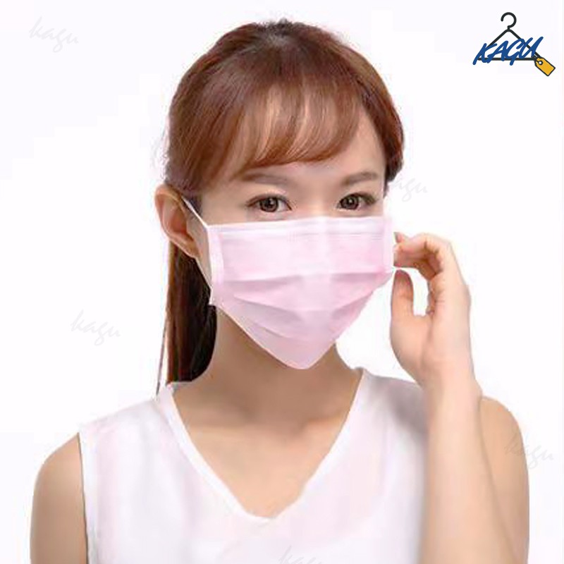 KAGU MALL H102 หน้ากากอนามัย  (ไม่มีกล่อง)นำเข้า กล่องละ 50 ชิ้น ป้องกันเชื้อโรค import surgical face mask