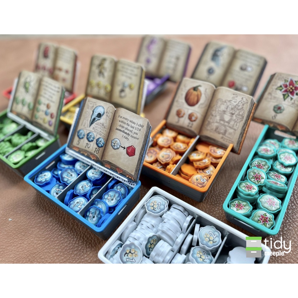 Tidy Insert สำหรับเกม  Quacks of Quedlinburg และภาคเสริม Herb Witches, Alchemists ในกล่องเดียว