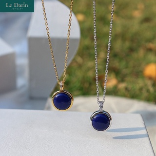 Le Darin สร้อยคอเงินแท้925 จี้หินLapis หินนำโชค หินเสริมดวง