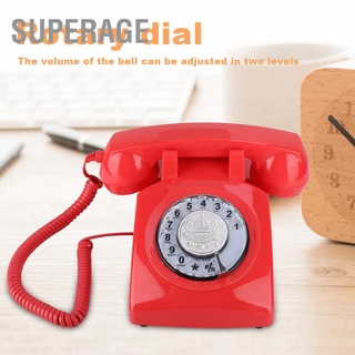 Superage Retro Rotary Dial โทรศัพท์มือถือสไตล์วินเทจสําหรับตั้งโต๊ะ