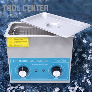 Tool Center 3.2L Ultrasonic Cleaner Stainless Steel Mechanical Timing Heating Lab Cleaning Supplies 230HT