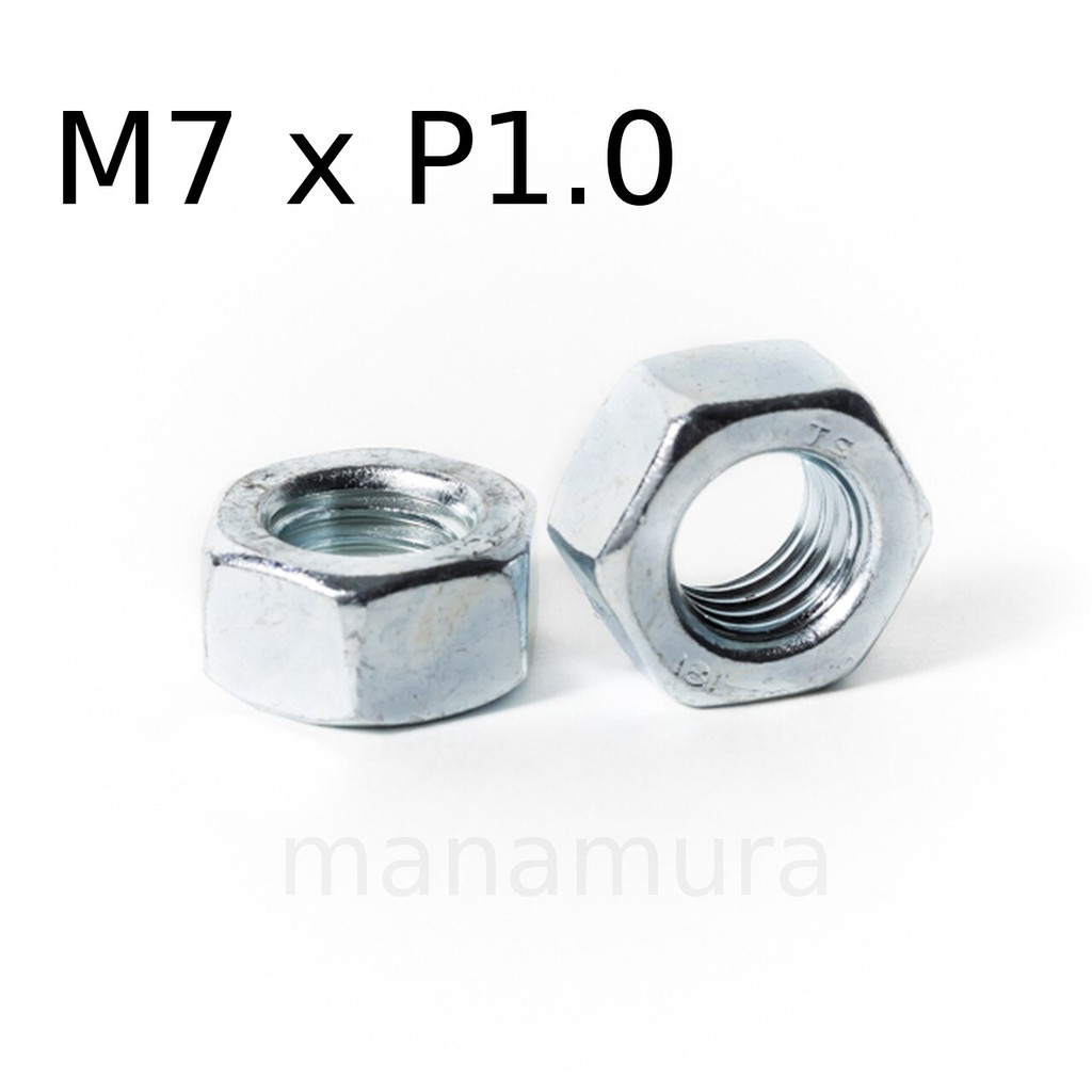 Hex Nut M7 x P1.0 Blue Zinc Plated ราคาสําหรับ 1 ชิ้น