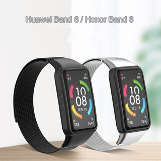 Milanese สายนาฬิกาข้อมือแม่เหล็กสําหรับ Huawei Band 6