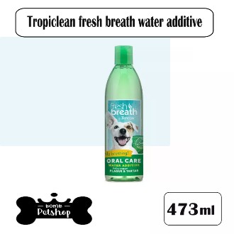 Tropiclean fresh breath water additive น้ำยาผสมน้ำ ช่วยสลายคราบหินปูน และการก่อตัวของหินปูน 473ml