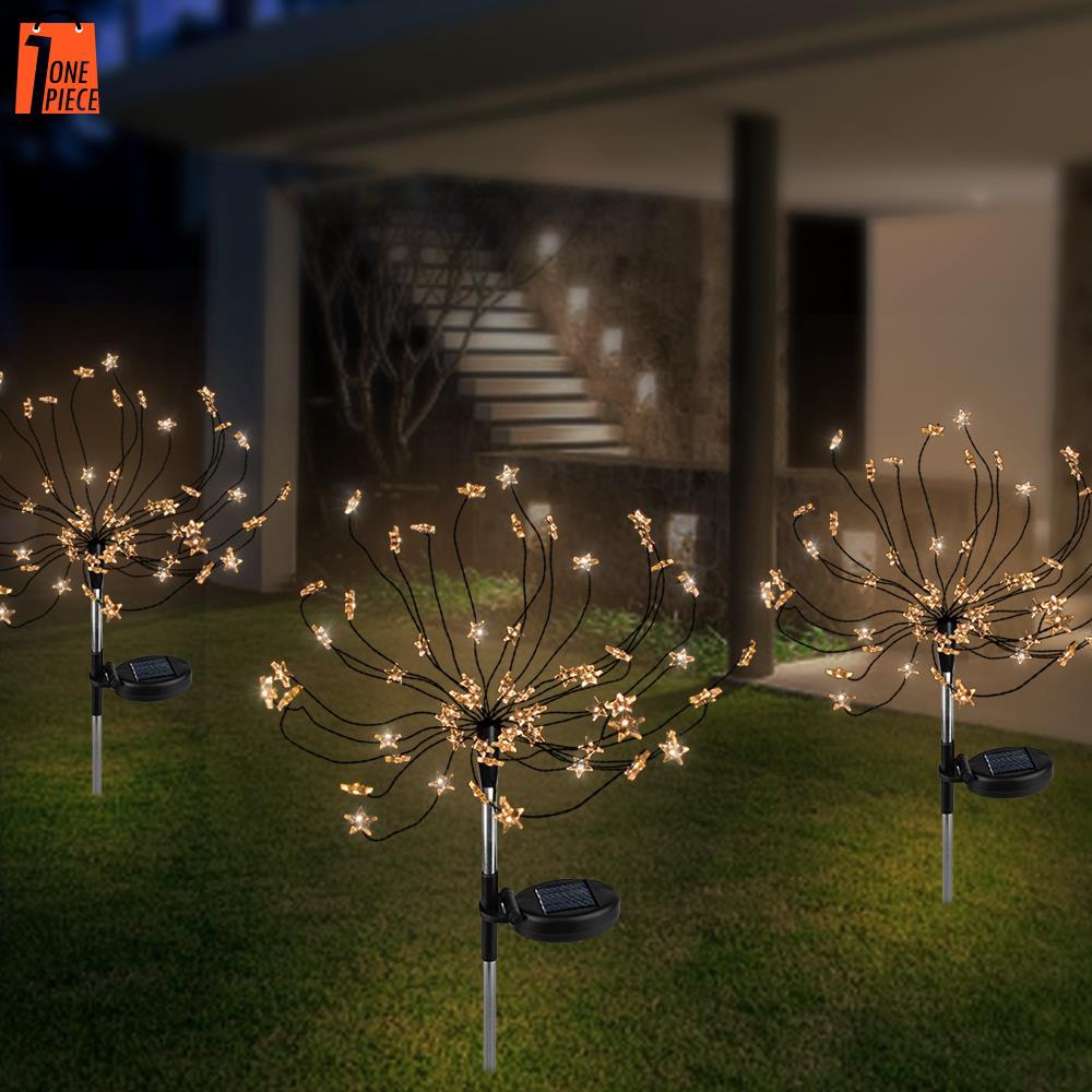 HOT! Solar Energy Star Fairy Bouquet Dandelion Lights Star Firework ...