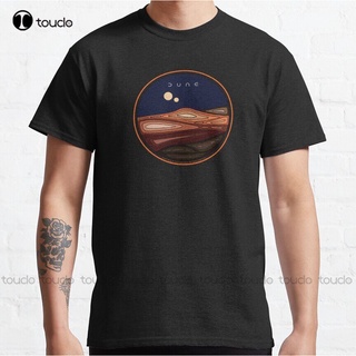 T-shirt  เสื้อยืด พิมพ์ลายดาวเคราะห์ทะเลทราย Dune Arrakis สีดํา สไตล์วินเทจ คลาสสิก เป็นที่นิยม แบบใหม่S-5XL