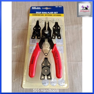 WINTON คีมถ่างหนีบแหวน 6นิ้ว WINTON 09-801 snap ring plier 4in1 set คีมหนีบ-ถ่างแหวน คีมถ่างแหวน 4 in 1 วินตัน