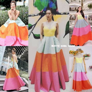 ✅พร้อมส่งM-4XL✅ป้าย Love lady เดรสคริสแซ๊บเวอร์ ซี๊ดปากไม่ทันแล้ว แม็กซี่เรนโบสีสันสดจี๊ดสุดๆ