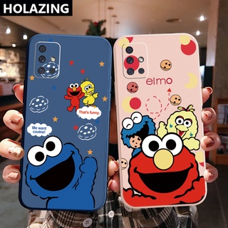 เคสป้องกันโทรศัพท์มือถือ ขอบสี่เหลี่ยม ลายเอลโม่คุกกี้ สําหรับ Samsung Galaxy A12 A31 A32 4G A52 A72 5G A11 A51 A20S M42 Me