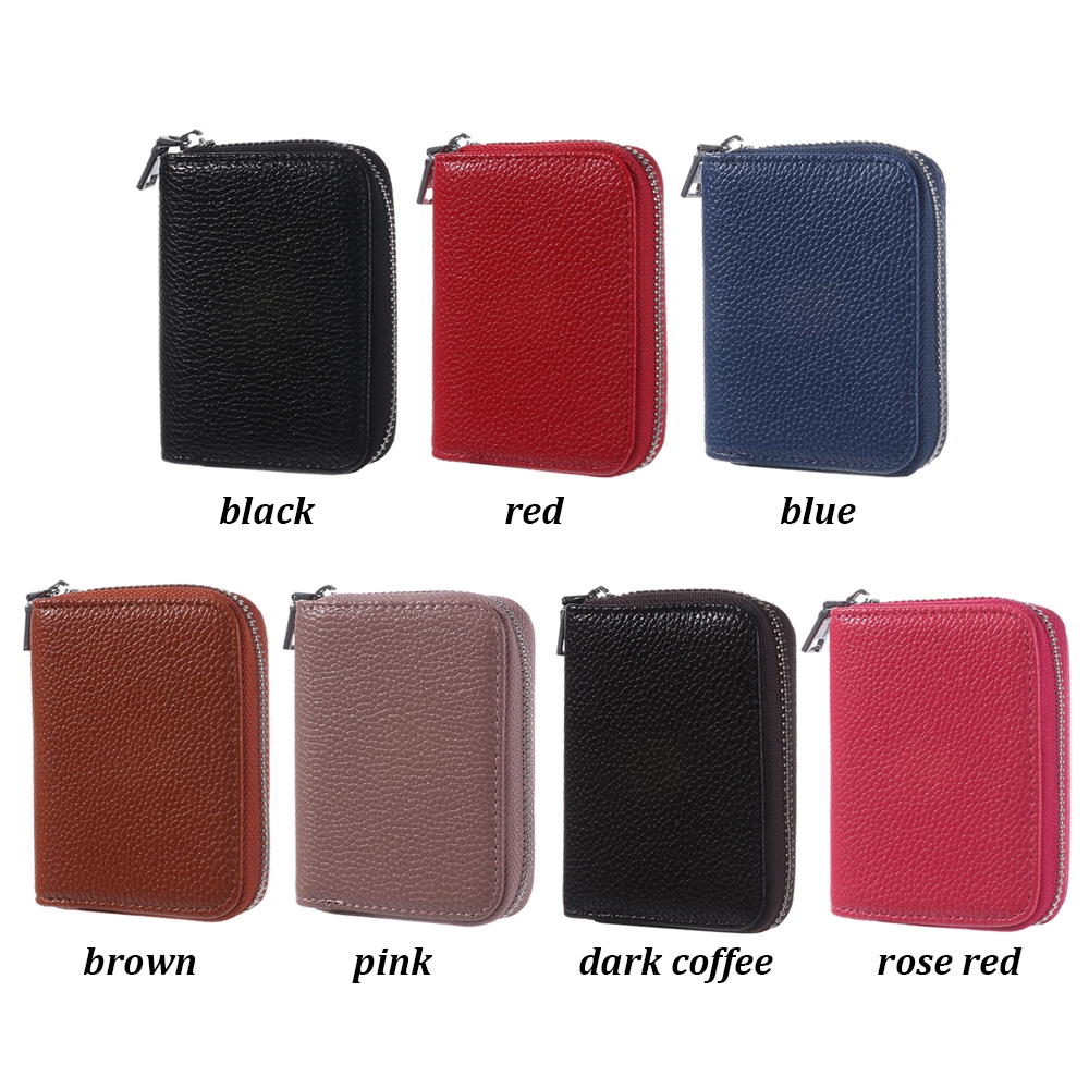 พร้อมส่ง กระเป๋าใส่บัตรเครดิต อเนกประสงค์ สีพื้น สำหรับผู้ชาย และผู้หญิง