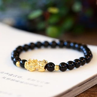 สร้อยข้อมือ Obsidian Pixiu กําไลลูกปัด