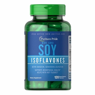 Puritans Pride Non-GMO Soy Isoflavones 750 mg 120 Capsules ไม่ใช่จีเอ็มโอ ไอโซฟลาโวนถั่วเหลือง สหรัฐอเมริกา