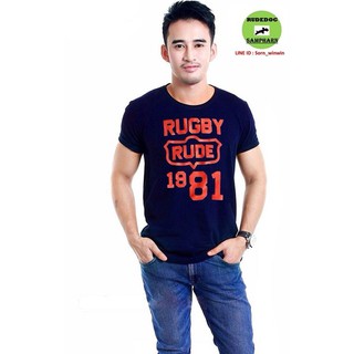 rudedog เสื้อคอกลม ชาย หญิง  รุ่น Rugbyสีกรม