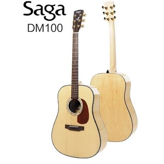 Saga กีต้าร์โปร่งท็อปโซลิด รุ่น DM100 ของแท้100% เซ็ตอัพอย่างดีสายนิ่มเล่นง่าย