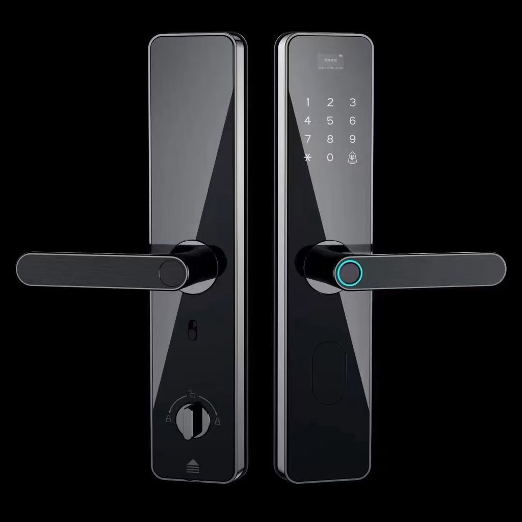 Z12 สมาร์ทอิเล็กทรอนิกส์ล็อคโดยใช้รหัสลายนิ้วมือการ์ดแม่เหล็กเชื่อมต่อโทรศัพท์ APP TT LOCK
