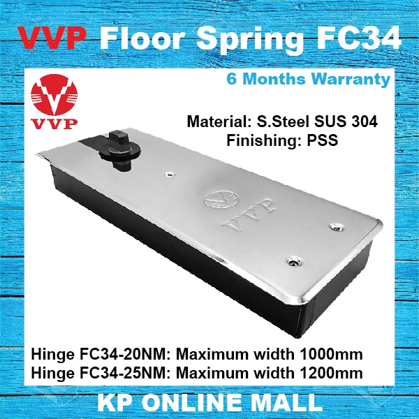 VVP FC34 บานพับพื้นสปริงพื้น 20nm / 25nm พร้อมรายงานการทดสอบ SIRIM
