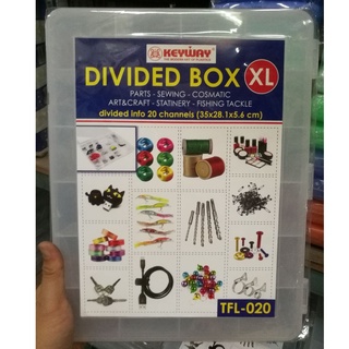 กล่องพลาสติก  DIvided Box ไซค์ XL ใส่ของ อุปกรณ์ อเนกประสงค์ 20 ช่อง กล่องพลาสติก สีใส เเข็งเเรงทนทาน สินค้าพร้อมส่ง ⛳️🌟