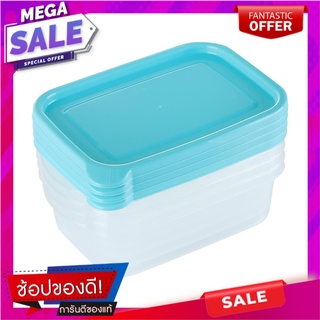 ชุดกล่องอาหารเหลี่ยม 0.6 ลิตร CHEF 6072 4 ชิ้น ภาชนะใส่อาหาร RECTANGULAR FOOD CONTAINER SET MICRON CHEF 6042 4PCS