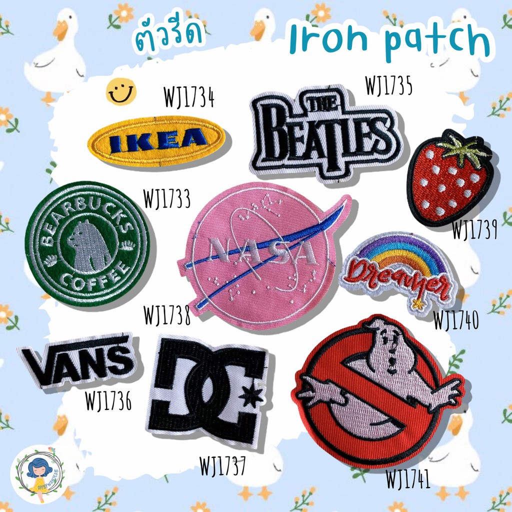DIY ตัวรีดติดเสื้อผ้า กาวในตัว กระเป๋า รองเท้า หมวก รีดกับวัสดุที่เป็นผ้าได้หลากชนิดหรือนำไปเย็บ ปะเสื้อผ้า งานปักผ้า