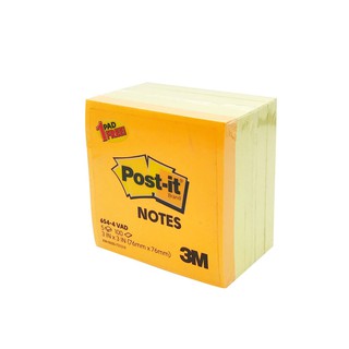 โพสต์-อิท โน้ต แพ็คสุดคุ้ม 654-4 สีเหลือง 4 แถม 1 Post-It Note Value Pack 654-4 Yellow 4 Free 1