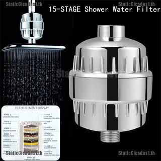 [🦄🦄Static] 15 Stage Shower Head Filter Purifier + Filter Cartridge For Hard Water Softening [TH]