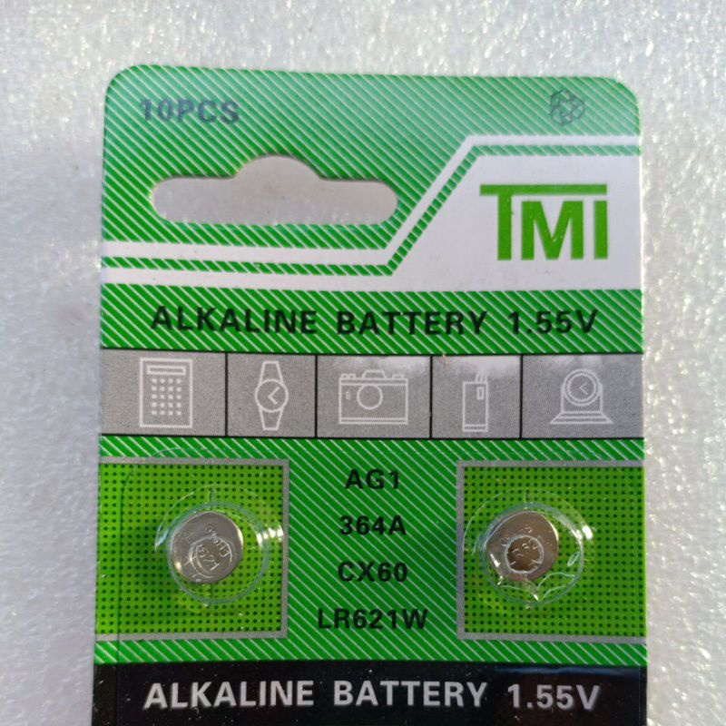 ถ่านกระดุม ถ่านนาฬิกา   AG1 364A CX60 LR621W ราคาแผงละ15บาท