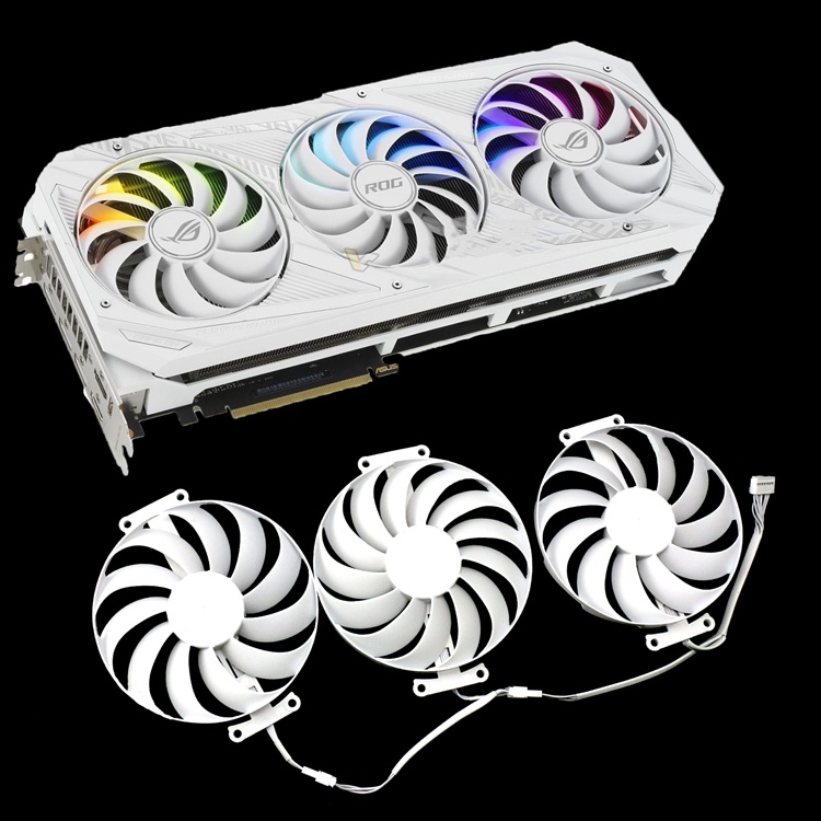 พัดลมระบายความร้อน CPU สีขาว สําหรับ ASUS ROG RTX3090 3080 3070 STRIX CF1010U12S DC 12V