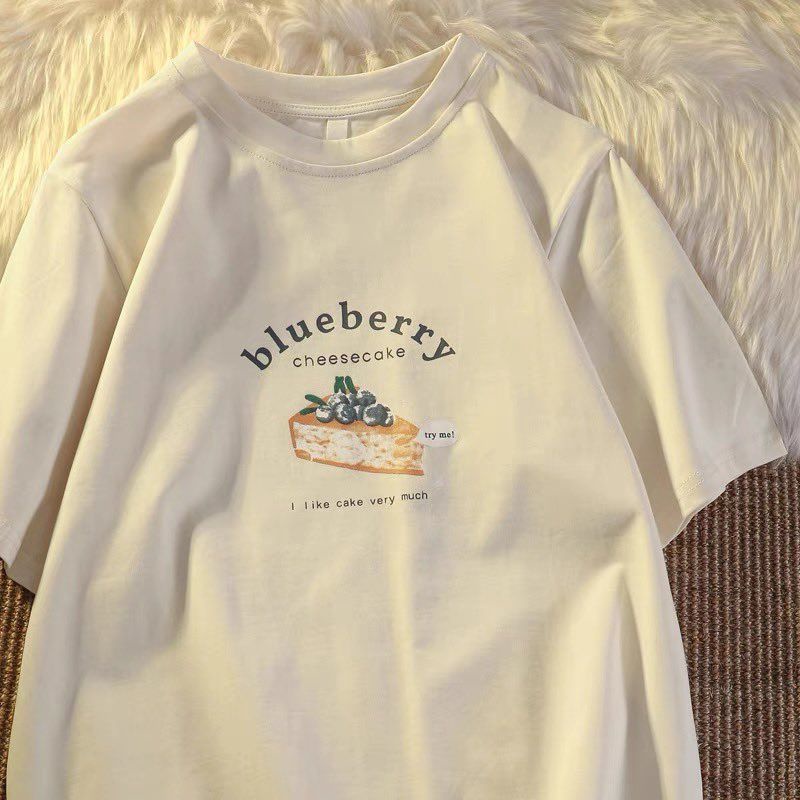 เสื้อยืด blueberry cheesecake สีจริงหนึบหนับน่ารักมากก ทรง oversize