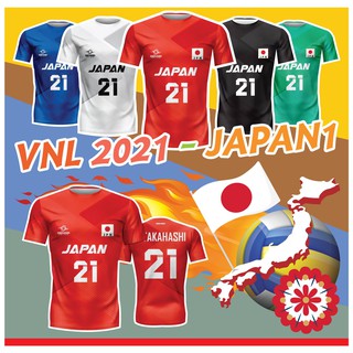 🌈โค้ดSENSEIOMGลด15%🌈เสื้อแขนสั้นพิมพ์ลาย(หน้า-หลัง) ลายVNL-JAPAN1