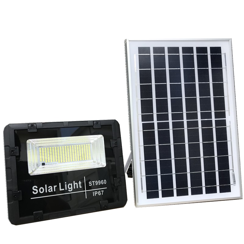 Solar lights(60W)แสงสีขาว ไฟโซล่าเซลล์ โคมไฟสปอร์ตไลท์ SMD 220เม็ด ...