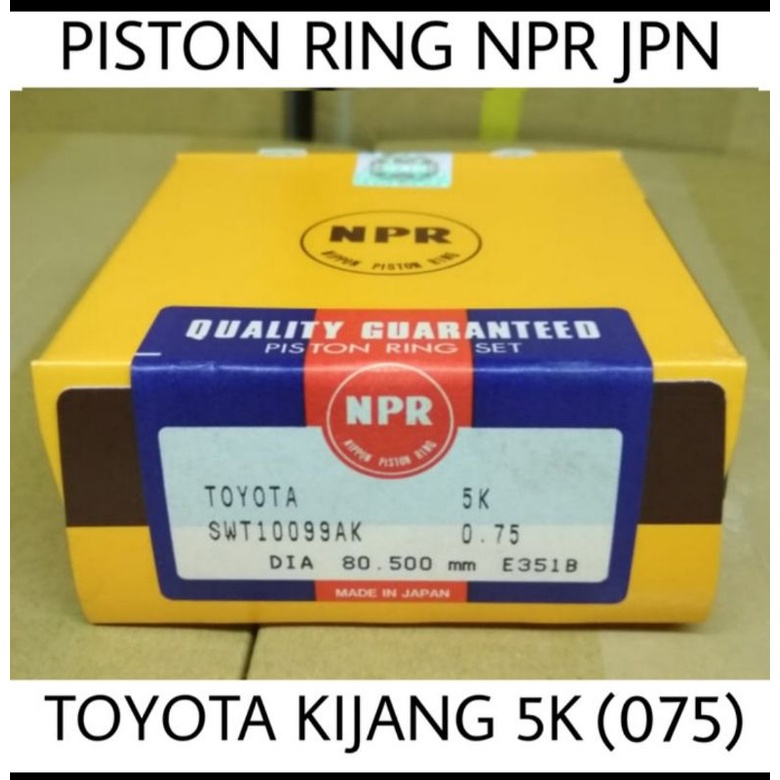 PISTON RING TOYOTA KIJANG 5K SWT 10099AK 075 NPR JPN