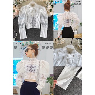 เสื้อลูกไม้ ไฮโซแขนตุ๊กตาสวยมาก