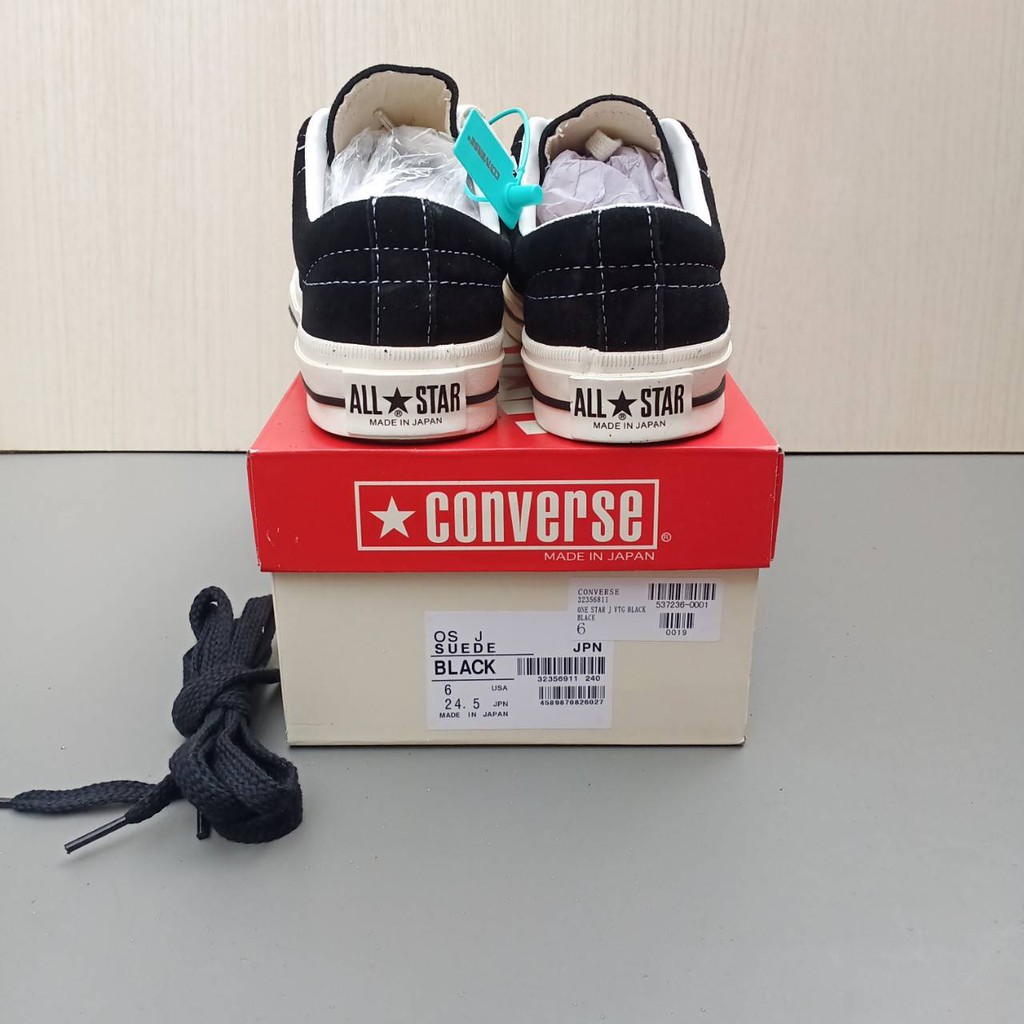 Converse One Star Japan รองเท าผ าใบล าลองส ขาวด า Shopee Thailand