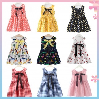 2022 new cotton summer girls dress suspender dress baby Western style princess dress children floral vest dress