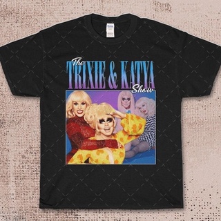 [COD]พร้อมส่ง เสื้อยืดแขนสั้น คอกลม ผ้าฝ้าย 100% พิมพ์ลาย Vintrage Trixie &amp; Katya 90S หลากสี แฟชั่นฤดูร้อน สําหรับผู้ชาย