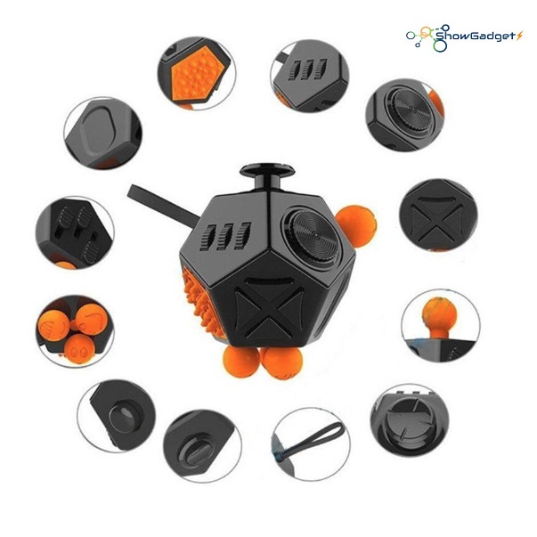Fidget Cube ลูกเต๋าแก้เครียด ขนาดใหญ่ 12หน้า fun toy ของเล่นเด็ก 12ด้าน กล่องเสริมพัฒนาการ ของเล่นเสริมพัฒนา busy cube