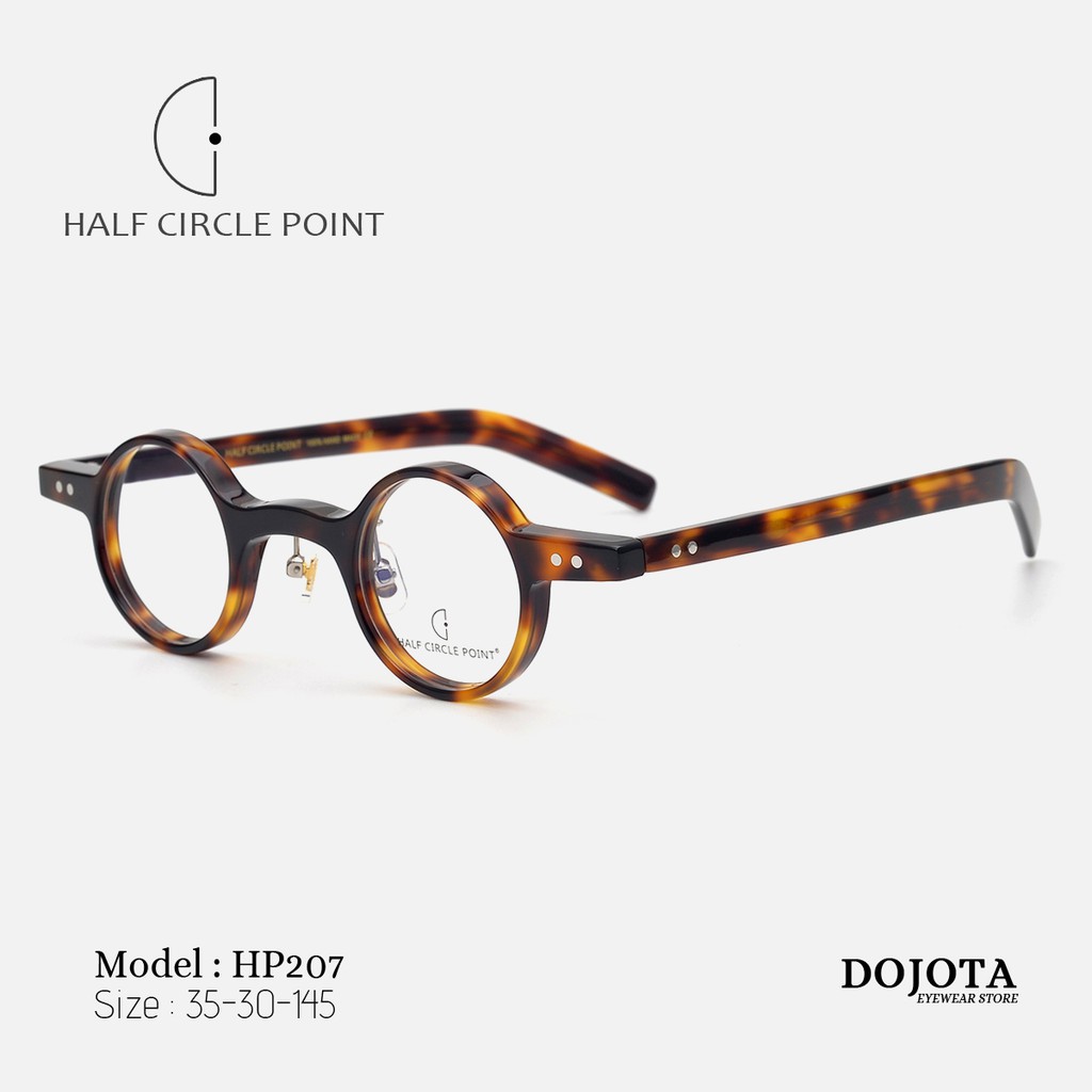 กรอบแว่นทรงกลมเล็ก วินเทจ เลนส์ 35 มม. HALF CIRCLE POINT รุ่น HP207
