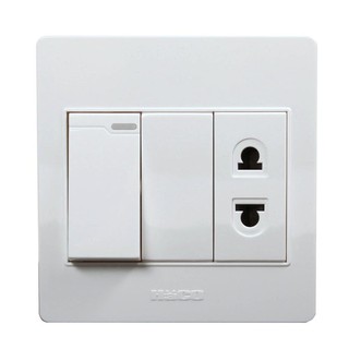 ชุดเต้ารับเดี่ยว 2 ขา HACO M3N-R11 SET SINGLE SOCKET 2P M3N-R11 HACO