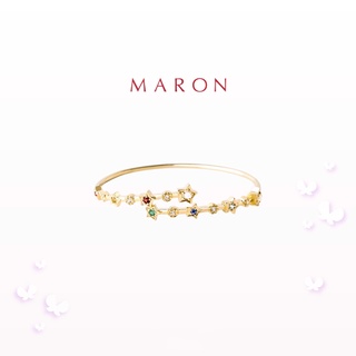 MARON - Nine Lucky Stars Cross Bangle (Yellow Gold) กำไลดาวนพเก้า เสริมดวง เงินแท้925